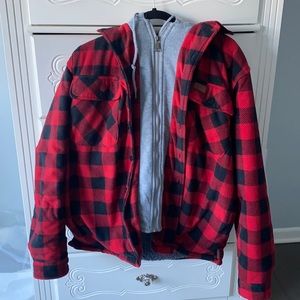 Fuzzy Flannel Red & Black Jacket